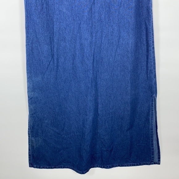 Vintage New Directions Feline Cat Denim Maxi Sleeveless Dress Size Medium NWT - Picture 3 of 12